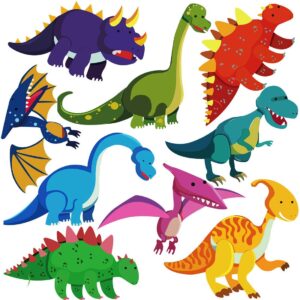 dekosh dinosaur wall decals for nursery decor | jurassic world t-rex colorful peel & stick prehistoric kids wall stickers for baby bedroom, playroom murals