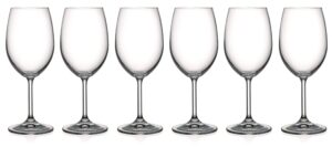 wine glass, water, goblet glasses, clear, crystal, set of 6, stemmed glass, by barski, made in europe, 24 oz.