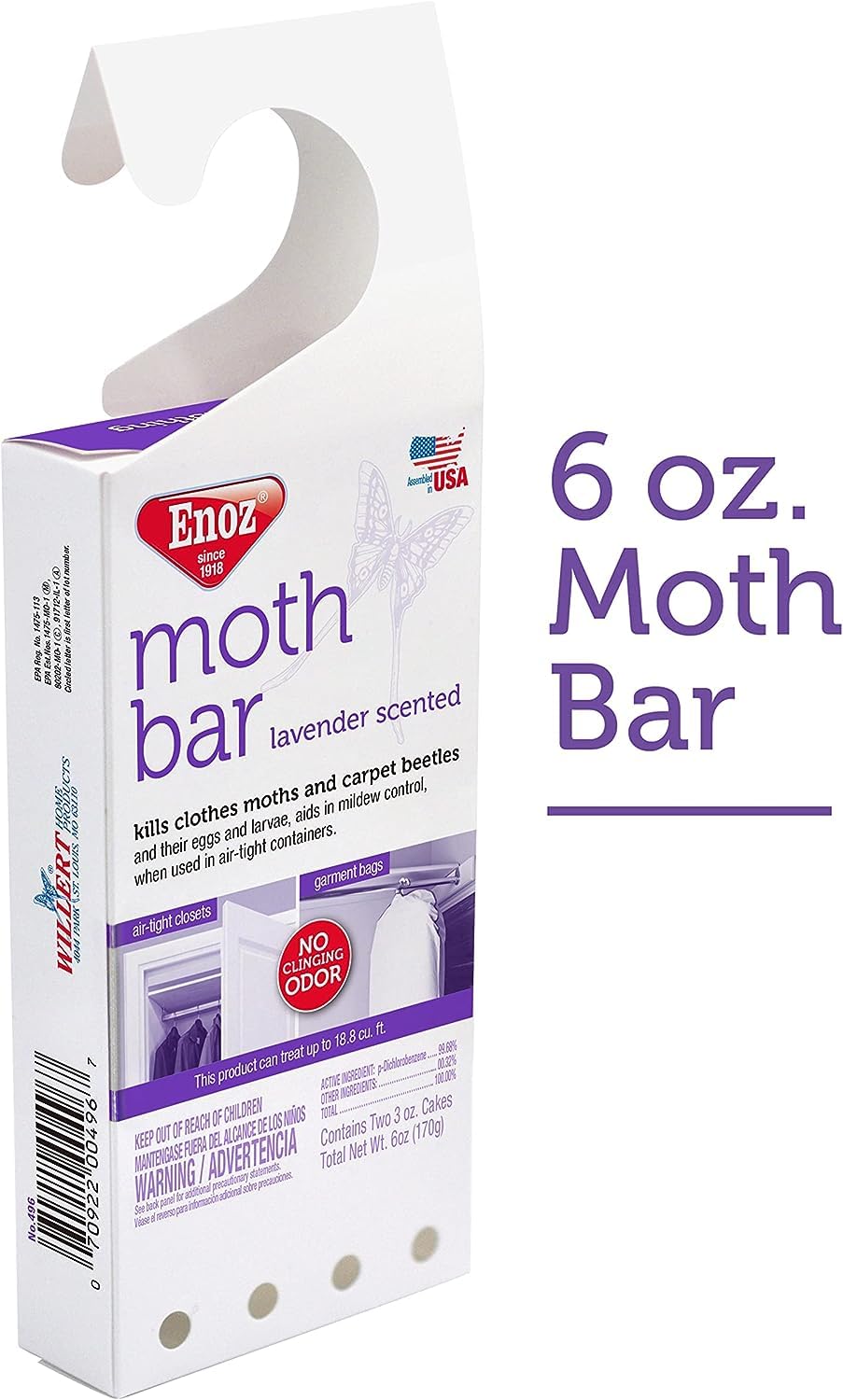 6OZ Moth Bar/Hanger - Pack of 6