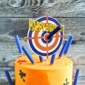 gmakceder happy birthday gun cake topper
