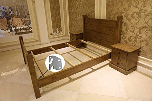 Universal Wood Bed Rail Hook Plates for Beds Frame Bracket Headboard and Footboard,Replacement Wooden Bed Parts Bed Rail Fitting Bracket Set of 4
