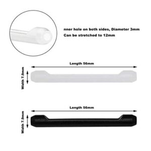 Silicone Eyeglasses Temple Tips Sleeve Retainer, Anti-Slip Elastic Ear Grip Hook for Sunglasses Reading Glasses Sporting Eyeglasses, 8 Pairs (Black and Clear)