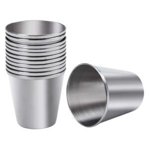 ruisita 12 pieces stainless steel shot cups stainless steel shot glass drinking tumbler (1 ounce/30 ml)