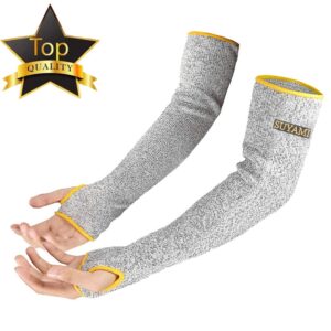 Arm Protection Sleeves, Cut Resistant Sleeves Level 5 Protection, Slash Resistant Anti Abrasion Safety Arm Guards (with thumb hole)