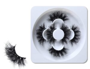 hicocu 25mm lashes mink 3 pairs false eyelashes dramatic look lashes 25mm set pack 3d lashes long volume mink eyelashes(wys-shd-3)