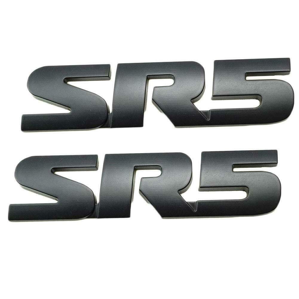 2Pcs SR5 Emblem Trunk Back Decal Sticker Badge for Tacoma Tundra (Matte Black)