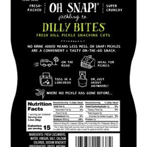 Oh Snap! Pickling Co., Dilly Bites Fresh Dill Pickle Snacking Cuts, 3.5 oz. (6 count)