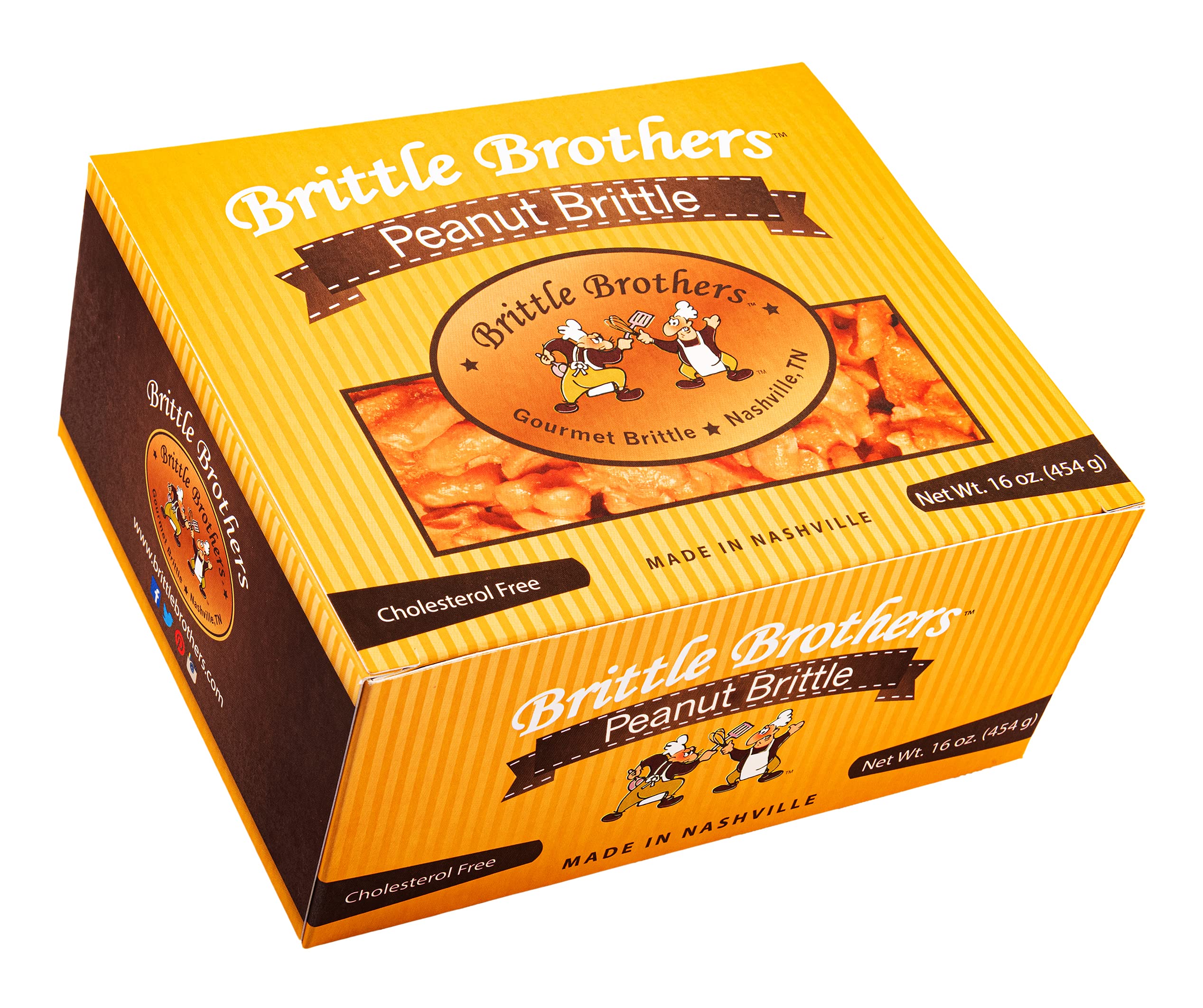 Brittle Brothers Peanut Brittle - 16 oz. Box : Voted #1-4x’s more Nuts - Gift Set Cashew Pecan Bacon Corporate Christmas Mother Father Chocolate