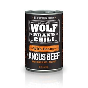 wolf brand angus with beans chili, 15 oz.