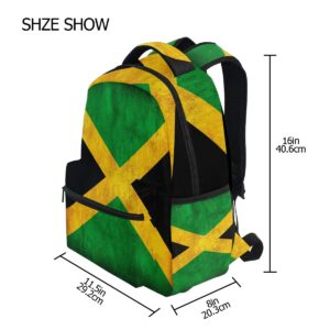 ZZKKO Jamaica Flag Computer Backpacks Book Bag Travel Hiking Camping Daypack