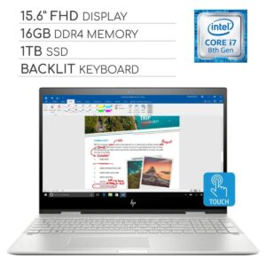 hp envy x360 2-in-1 2019 premium 15.6" fhd touchscreen laptop computer, 4-core intel core i7-8550u 1.8ghz, 16gb ram, 1tb ssd, backlit keyboard, wi-fi, bluetooth, webcam, hdmi, usb-c, windows 10