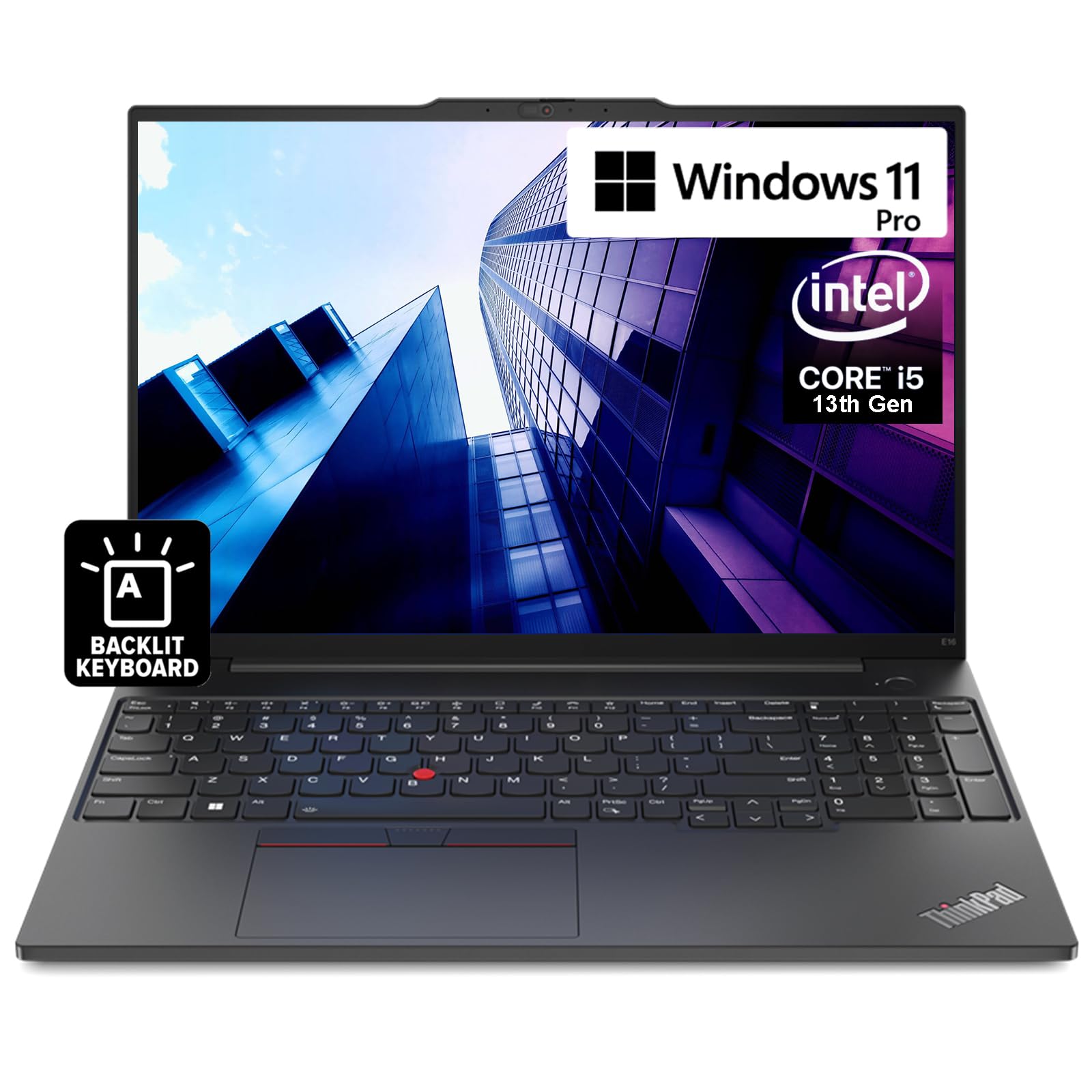 Oemgenuine Lenovo ThinkPad E16, WUXGA 16" IPS, Intel Deca Core i5-1335U (Beats i7-1255U), 16GB RAM, 512GB NVMe, FP, Backlit KB, WiFi 6 + BT, RJ-45, FHD Webcam, W11P, Business Laptop