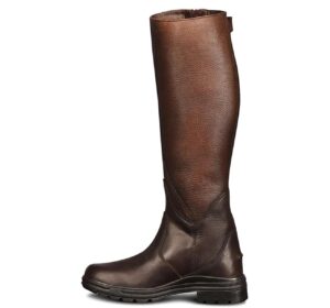 ovation women's comfortable stylish equestrian horse riding tall full-grain leather moorland ii highrider boot, brown, 10