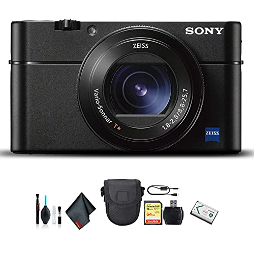 Sony Cyber-Shot DSC-RX100 VA Camera DSC-RX100M5A/B with Soft Bag, 64GB Memory Card, Card Reader, Plus Essential Accessories