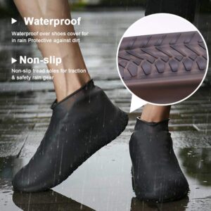 Nirohee Silicone Shoes Covers, Shoe Covers, Rain Boots Reusable Easy to Carry for Women, Men, Kids. (Black, L)