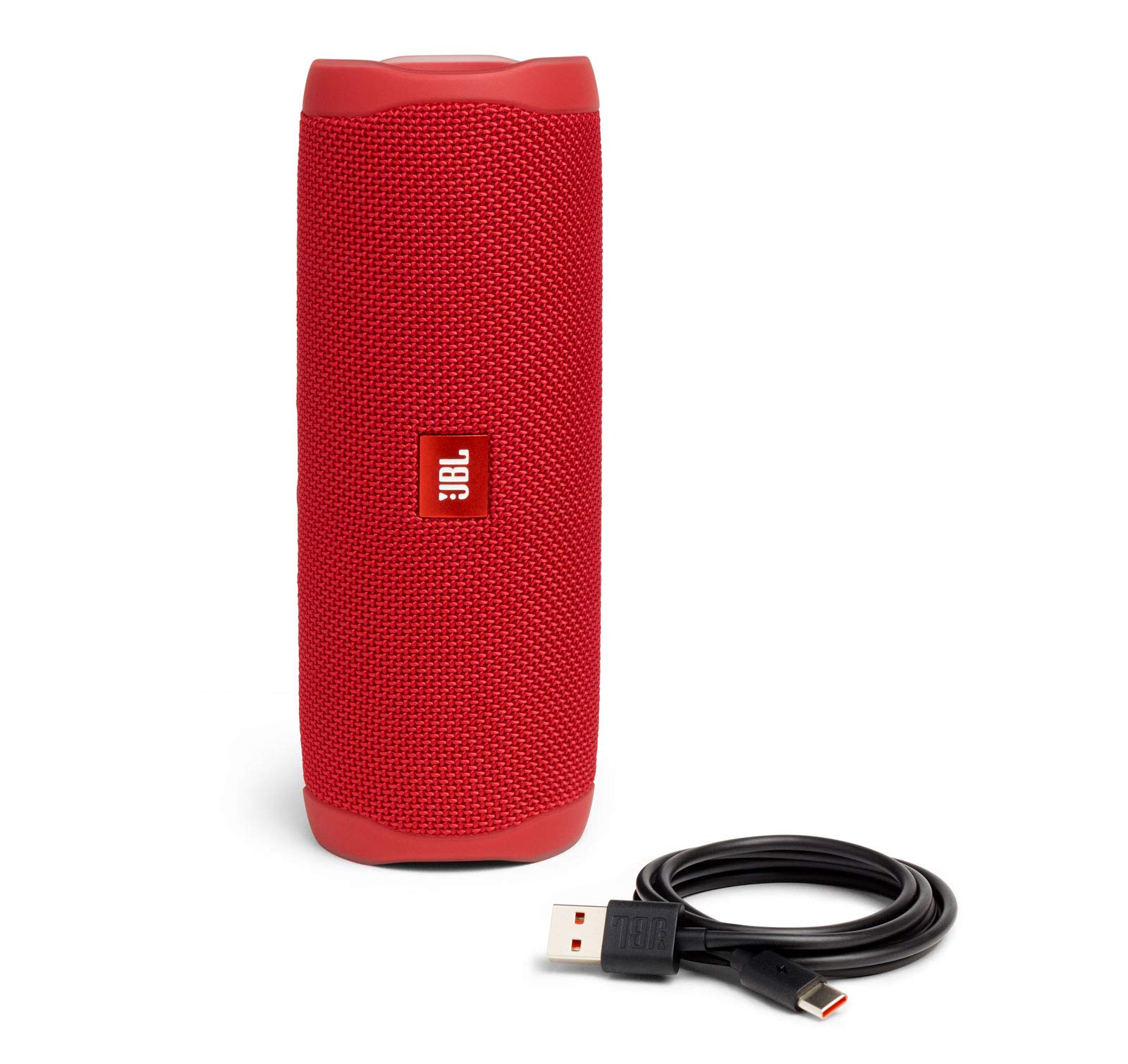 JBL Flip 5 Waterproof Portable Wireless Bluetooth Speaker Bundle with divvi! Protective Hardshell Case - Red