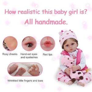 Reborn Realistic Newborn Baby Dolls, 18 inch Silicone Real Toddler Girl Lifelike