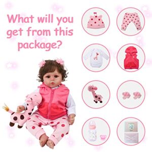 Reborn Realistic Newborn Baby Dolls, 18 inch Silicone Real Toddler Girl Lifelike