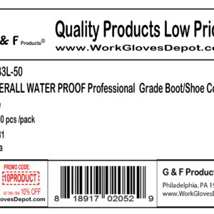 G & F Products X-Large WaterProof Premium 100 Pack (50 Pairs) Disposable Boot & Shoe Covers - Durable, Non-slip, Non-toxic, Recyclable, Blue, Stretchable Fits US Men Size 11 and UP