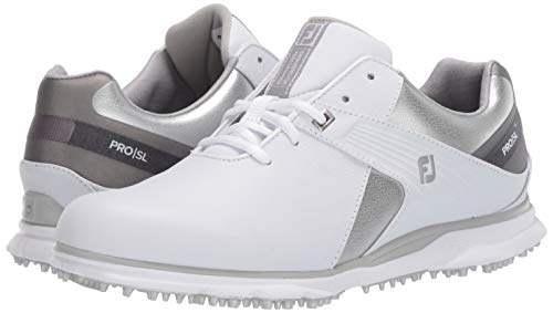 FootJoy Women's Pro|SL Previous Season Style Golf Shoes White/Silver/Grey, 5 M US