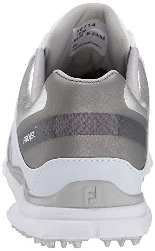 FootJoy Women's Pro|SL Previous Season Style Golf Shoes White/Silver/Grey, 5 M US