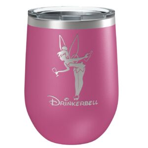 drinkerbell - 12 oz stainless steel tumbler - fairy gifts - funny birthday - tinkerbell movie themed - faith trust and pixie dust - best for her - sister - best friend - beach or poolside cup