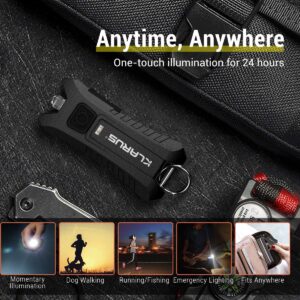 klarus Mi2 Mini LED Keychain Flashlights, Super Lightweight & Small Rechargeable 40 Lumens EDC Flash Light with Built-in Battery and USB Cable(Black)