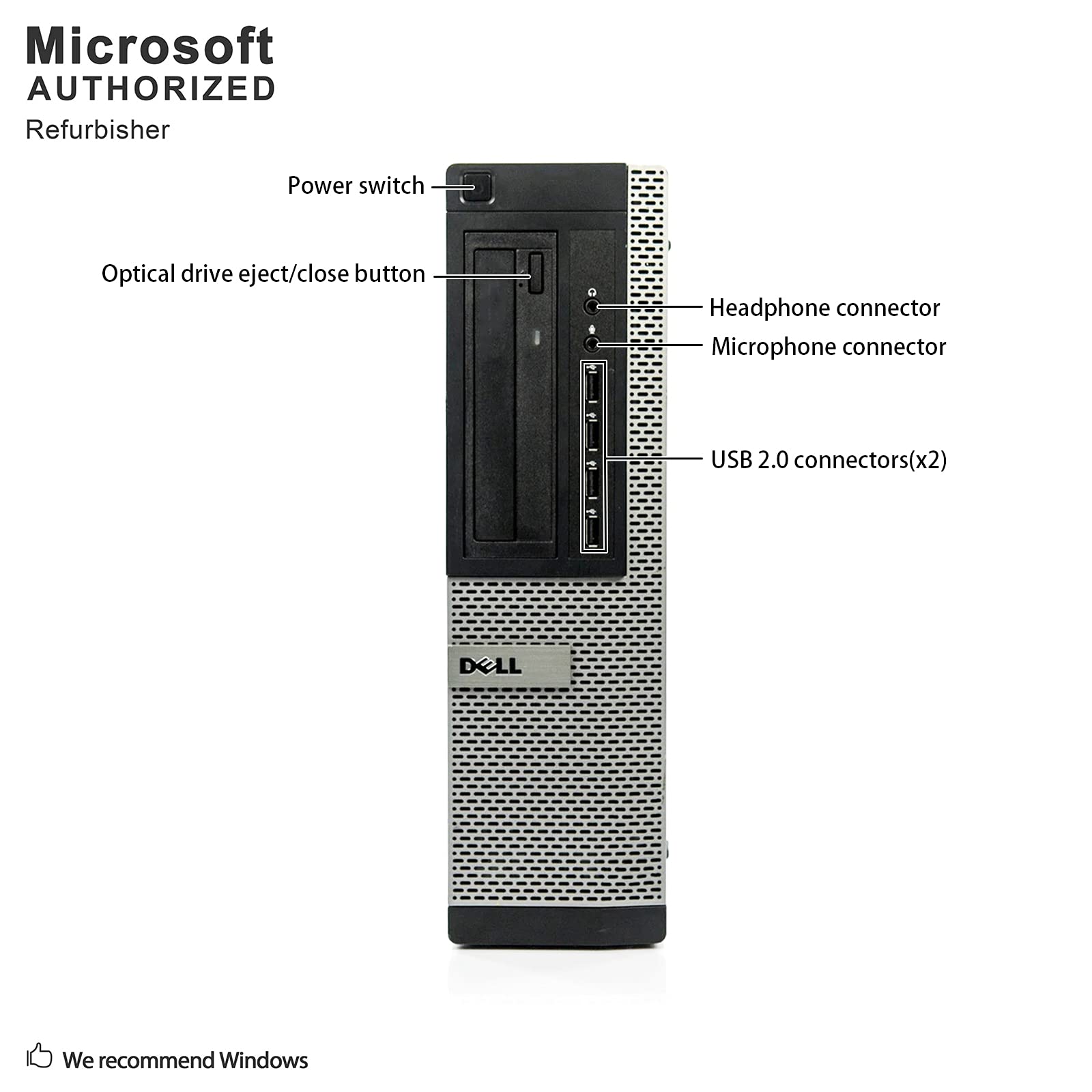 DELL OptiPlex 790 Desktop Computer Package - Quad Core i5 3.1-GHz, 4GB RAM, 250GB HDD, DVD, 22 Inch LCD, Keyboard, Mouse, WiFi, Bluetooth, Windows 10 (Renewed)