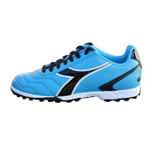 diadora women's capitano tf turf soccer shoes (6 wide, columbia blue/black)