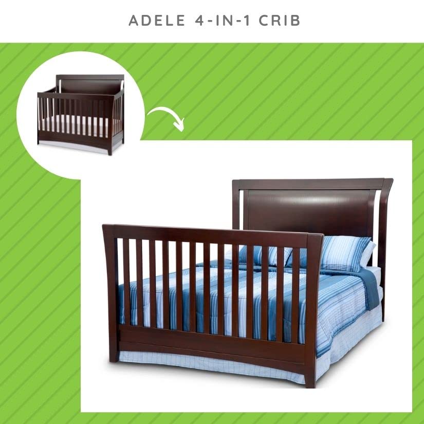 Full-Size Conversion Kit Bed Rails for Select Simmons/Delta Crib | Multiple Finishes Available (Caffe)