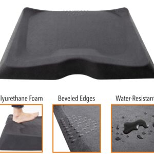 Stand Steady Mountain Mat | Anti Fatigue Mat for Active Standing | Ergonomic Standing Mat with Raised Gel Foam Padding for Calf & Arch Support | Massage Floor Mat for Standing Desk (27x21in/Black)