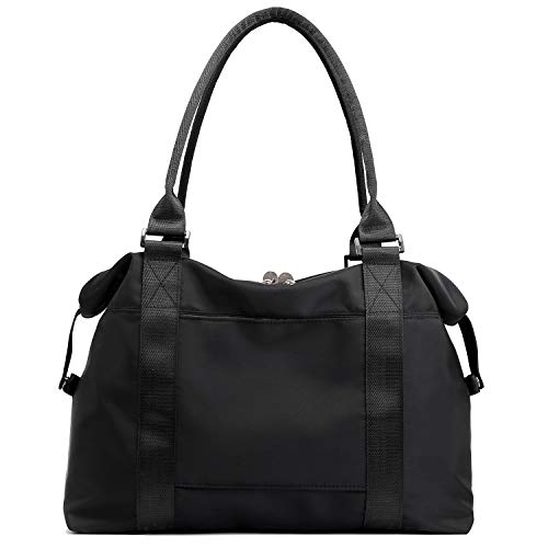 Forestfish Duffle Tote Bag Weekender Bags For Women Travel With Trolley Sleeve, Black medium,large