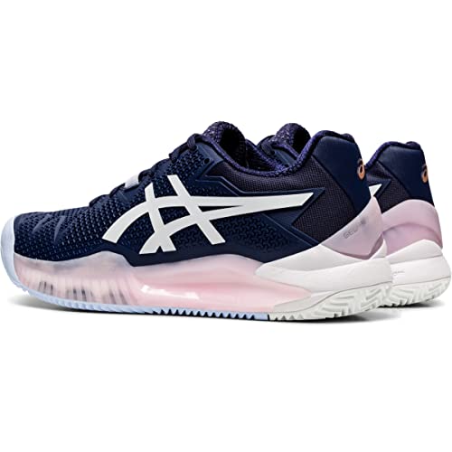 ASICS Women's Gel-Resolution 8 Clay Tennis Shoes, 7, Peacoat/White