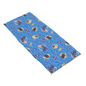 disney puppy dog pals - blue, grey, yellow and red preschool nap pad sheet
