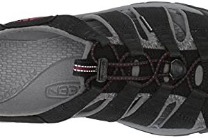 KEEN Women's Newport H2 Closed Toe Water Sandals, Black/Raspberry Wine, 8.5