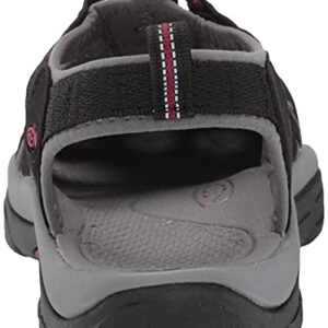 KEEN Women's Newport H2 Closed Toe Water Sandals, Black/Raspberry Wine, 8.5