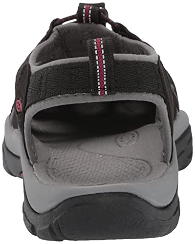 KEEN Women's Newport H2 Closed Toe Water Sandals, Black/Raspberry Wine, 8.5