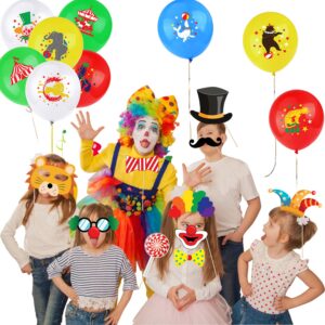 Circus Carnival Banner Backdrop,20 Carnival Balloons 11 Carnival Photo Booth Props For Circus Carnival Party Supplies Decorations