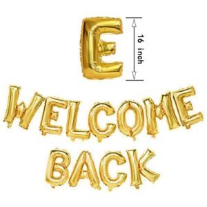 Welcome Back Balloons Gold Welcome Back Banner Back to School Party Supplies with Flower Balloons Star Banners First Day of School Classroom, Wedding, House, Home Decor Decorations