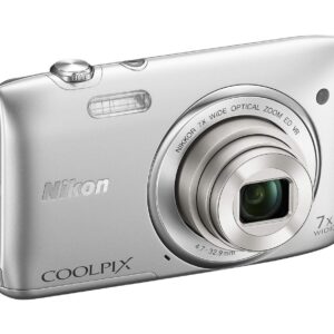 Nikon COOLPIX S3500 20.1 MP Digital Camera with 7x Zoom (Silver) (OLD MODEL) (Renewed)