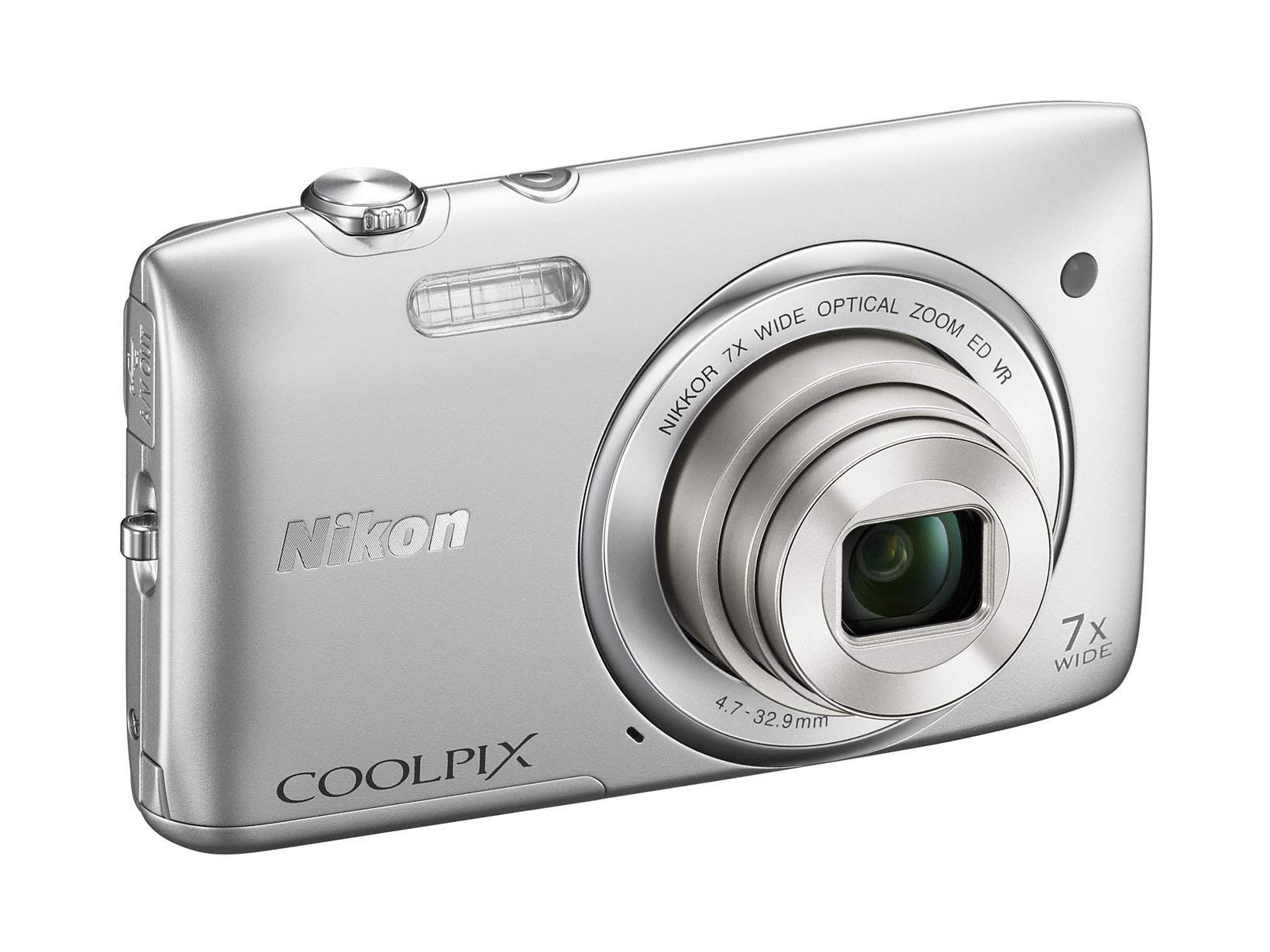 Nikon COOLPIX S3500 20.1 MP Digital Camera with 7x Zoom (Silver) (OLD MODEL) (Renewed)