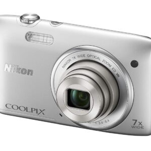 Nikon COOLPIX S3500 20.1 MP Digital Camera with 7x Zoom (Silver) (OLD MODEL) (Renewed)