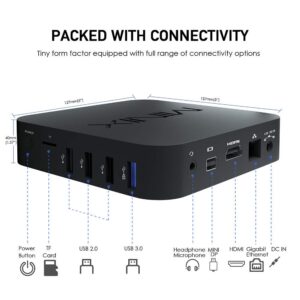 MINIX Neo Z83-4 Plus, 4G/64G Intel X5-Z8350 Fanless Mini PC Windows 10 Pro. Dual-Band Wi-Fi/Gigabit Ethernet/Mini DP/4K UHD/Auto Power On. Ideal Home/Office/Industrial and Digital Signage Solution