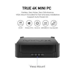 MINIX Neo Z83-4 Plus, 4G/64G Intel X5-Z8350 Fanless Mini PC Windows 10 Pro. Dual-Band Wi-Fi/Gigabit Ethernet/Mini DP/4K UHD/Auto Power On. Ideal Home/Office/Industrial and Digital Signage Solution