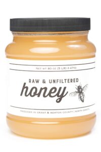 tjo bees raw and unfiltered honey (5 lb (80 oz) jar)