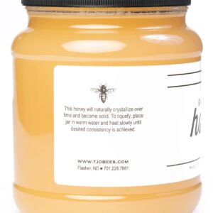 TJO Bees Raw and Unfiltered Honey (5 LB (80 OZ) Jar)