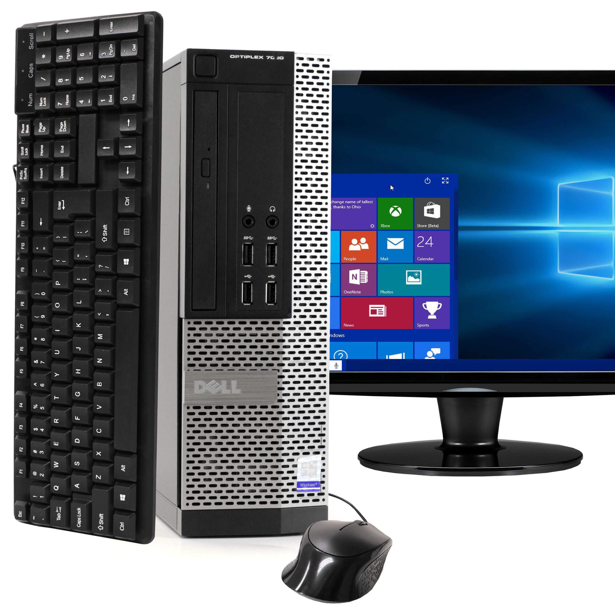 Dell OptiPlex 7020, 22 Inch LCD, Intel Quad Core i5 3.3GHz, 8GB RAM, 500GB HDD, DVD, Windows 10 Pro (Renewed)