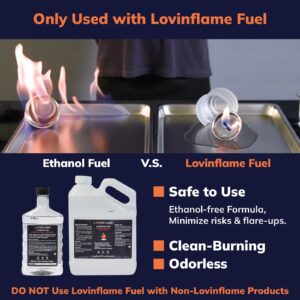 Lovinflame Mist Glass Candle, Tabletop Fire Pit, Fireplace, Portable Fire Bowl, Indoor Outdoor, Smokeless Odorless, Patio Home Décor Refillable, only Used with Lovinflame Ethanol-Free Fuel