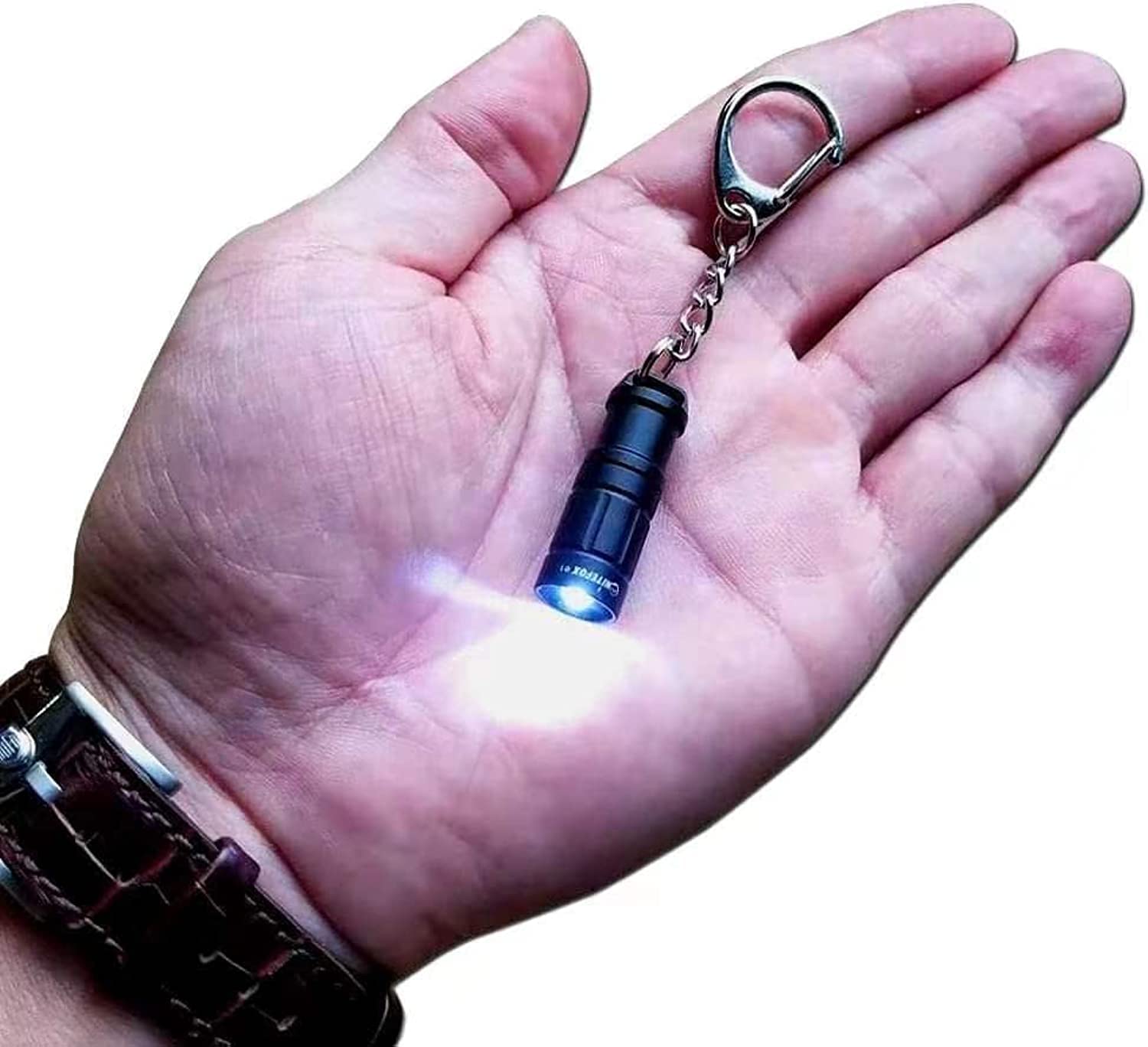 Nitefox e1 Smallest Super Tiny Keychain Flashlight Bright Long Lifetime Waterproof Key Ring Light for Everyday EDC Emergency Dog Walking Sleeping Reading Nice Gift for Family Kids Parents Friends