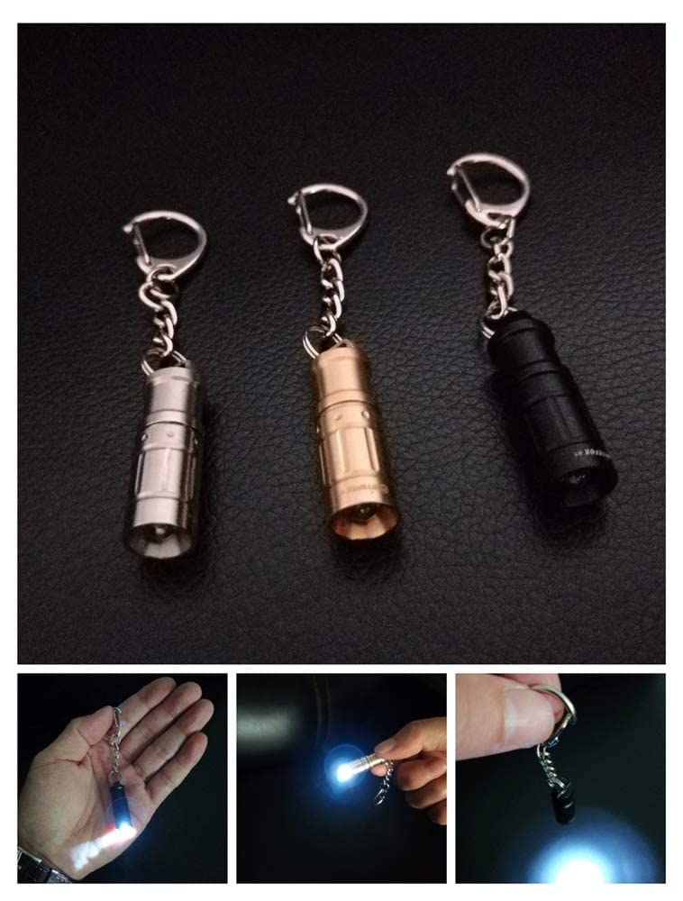 Nitefox e1 Smallest Super Tiny Keychain Flashlight Bright Long Lifetime Waterproof Key Ring Light for Everyday EDC Emergency Dog Walking Sleeping Reading Nice Gift for Family Kids Parents Friends